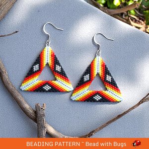Peyote Stitch 3D Triangle  Earring Pattern, Arizona, Southwestern styled triangle earring PDF