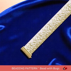 Peyote Stitch Beaded Bracelet Pattern by Bead with Bugs, SCATTERED GOLD, PDF