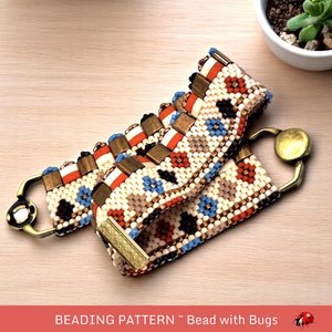 Peyote Stitch Beaded Bracelet Pattern by Bead with Bugs, AUTUMN FAIR, PDF