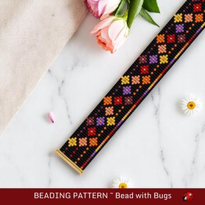 Loom Beaded Bracelet Pattern by Bead with Bugs, EMBERS, PDF