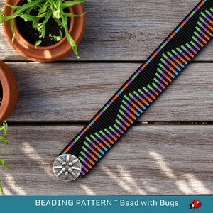 Loom Beaded Bracelet Pattern by Bead with Bugs, SOUND WAVES, PDF