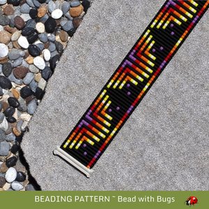 Loom Beaded Bracelet Pattern by Bead with Bugs, STARBURST, PDF