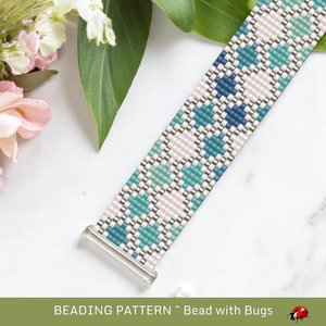 Loom Beaded Bracelet Pattern by Bead with Bugs, ICY BLUES, PDF