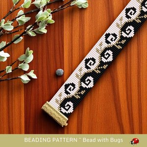 Loom Beaded Bracelet Pattern by Bead with Bugs, CLIMBING ROSES, PDF