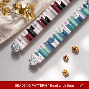Loom Beaded Bracelet Pattern by Bead with Bugs, THE CATS, PDF