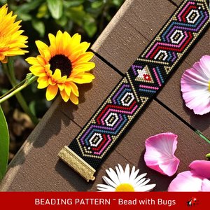 Peyote Stitch Beaded Bracelet Pattern by Bead with Bugs, INGRID, PDF