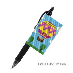Peyote Stitch Beaded Pen Wrap by Bead with Bugs, HOT AIR BALLOON, Beaded Pen Wrap for Pilot G2 Pen