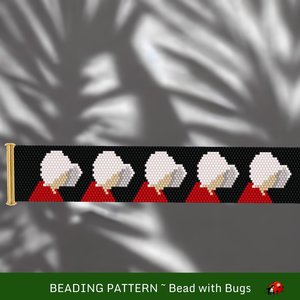 Peyote Stitch Beaded Bracelet Pattern by Bead with Bugs, Handmaiden, this bracelet is hot, PDF
