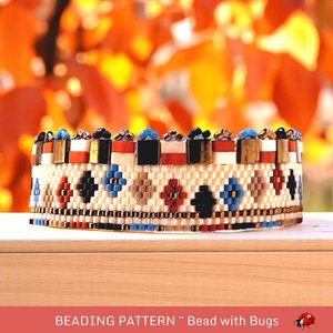 Peyote Stitch Beaded Bracelet Pattern by Bead with Bugs, AUTUMN FAIR, PDF