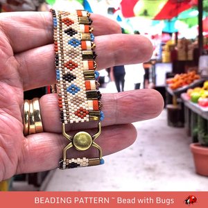 Peyote Stitch Beaded Bracelet Pattern by Bead with Bugs, AUTUMN FAIR, PDF