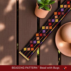 Loom Beaded Bracelet Pattern by Bead with Bugs, EMBERS, PDF