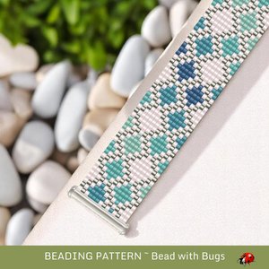 Loom Beaded Bracelet Pattern by Bead with Bugs, ICY BLUES, PDF