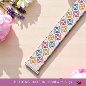 Loom Beaded Bracelet Pattern by Bead with Bugs, FLY A KITE, pdf