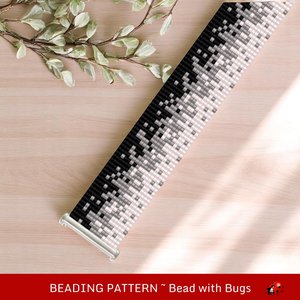 Loom Beaded Bracelet Pattern by Bead with Bugs, PARTICLES IN BLACK, pdf