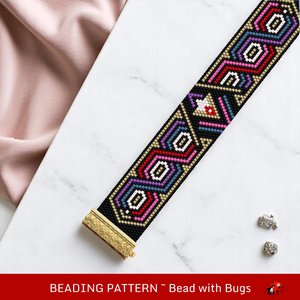 Peyote Stitch Beaded Bracelet Pattern by Bead with Bugs, INGRID, PDF