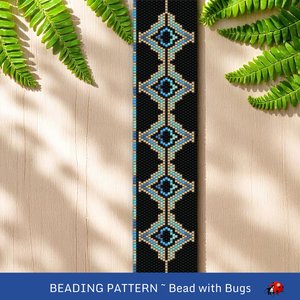 Peyote Stitch WIDE Beaded Bracelet Pattern by Bead with Bugs, Drama Queen, PDF