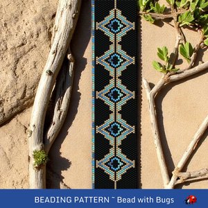 Peyote Stitch WIDE Beaded Bracelet Pattern by Bead with Bugs, Drama Queen, PDF