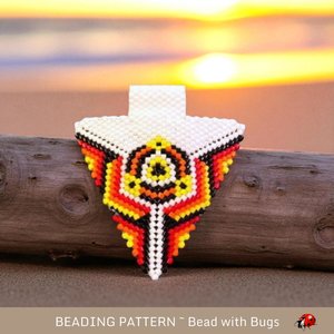 3D Beaded Peyote Pendant Pattern by Bead with Bugs, Bright Triangle, PDF