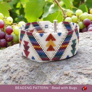 Peyote Stitch Beaded Bracelet an Earrings Pattern Set, Autumn Winds, PDF