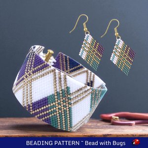 Peyote Stitch Beaded Bracelet and Earrings Pattern Set, Here I Go Again, PDF