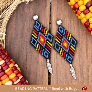 Peyote Stitch Beaded Bracelet an Earrings Pattern Set, The Plains, PDF