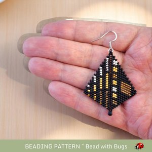 Peyote Stitch Beaded Bracelet an Earrings Pattern Set, Mixed Metals, PDF