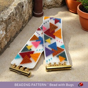 Peyote Stitch Beaded Bracelet an Earrings Pattern Set, All the Angles, PDF