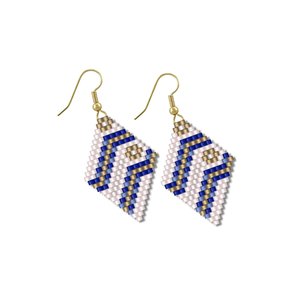Peyote Stitch Beaded Bracelet and Earrings Pattern Set, Lady Sings the Blues, PDF