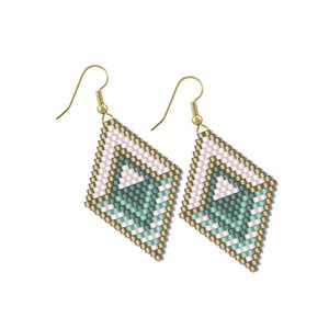 Peyote Stitch Beaded Bracelet and Earrings Pattern Set, Layered Abstract, PDF