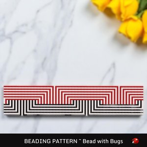 Loom Beaded Bracelet Pattern by Bead with Bugs, ROUGE, PDF