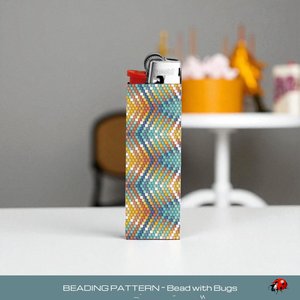 Peyote Stitch Beaded Lighter Cover, HYPNOTIC by Bead with Bugs