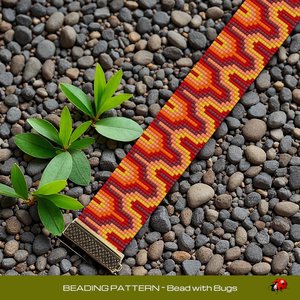 Loom Beaded Bracelet Pattern by Bead with Bugs, FLAMING DESERT SUN