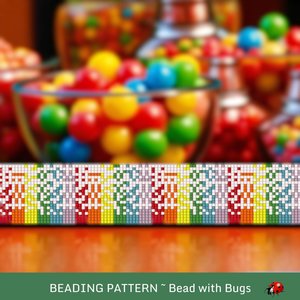 Loom Beaded Bracelet Pattern by Bead with Bugs, SCATTERED RAINBOW, PDF