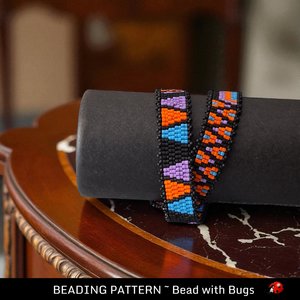 2 Drop Peyote Stitch Bracelet Pattern, Mid Century Wrap, PDF download