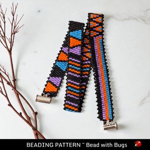 2 Drop Peyote Stitch Bracelet Pattern, Mid Century Wrap, PDF download