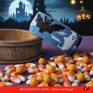 Peyote Stitch Beaded Bracelet Pattern Spooky Season, Beaded Bracelet design, PDF