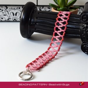 Chevron Chain Stitch Beaded Bracelet Pattern, ROSE GARDEN, PDF Full Instructions