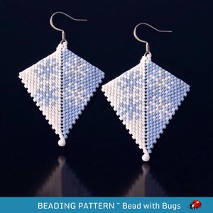 Peyote Stitch, Kite Earring Beading Pattern WINTER CARNIVAL, PDF