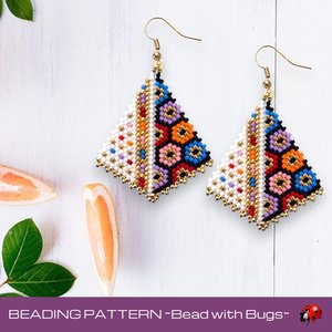 Peyote Stitch, Kite Earring Beading Pattern FOREVER YOUNG, PDF