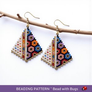 Peyote Stitch, Kite Earring Beading Pattern FOREVER YOUNG, PDF