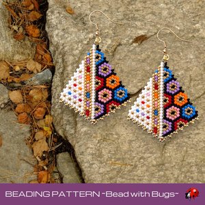 Peyote Stitch, Kite Earring Beading Pattern FOREVER YOUNG, PDF