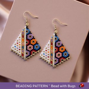 Peyote Stitch, Kite Earring Beading Pattern FOREVER YOUNG, PDF