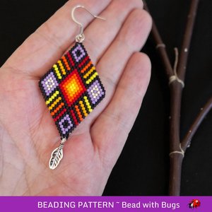 Peyote Stitch, Double Sided Earring Pattern, PDF, North Star