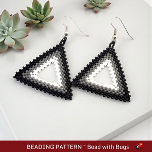 SHADOWS  3D Peyote Stitch Open Triangle Earring Pattern