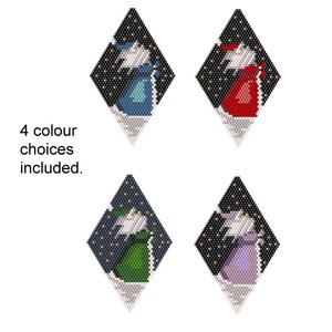 SANTA in the Stars 3D Peyote Stitch Beaded POD Pattern PDF of Santa Gazing at The Night Sky