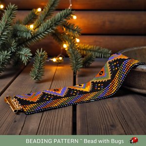 PURE FANTASY, Beaded Peyote Stitch Bracelet Pattern, PDF
