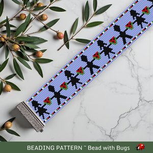 FOR THE CHILDREN- Palestine, Peyote Stitch beaded bracelet pattern.