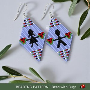 FOR THE CHILDREN-Palestine Brick Stitch beaded earring pattern.