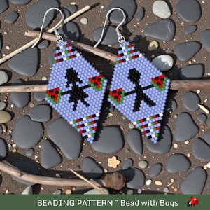 FOR THE CHILDREN-Palestine Brick Stitch beaded earring pattern.