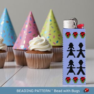 Peyote Stitch Beaded Lighter Cover, FOR THE CHILDREN-Palestine by Bead with Bugs